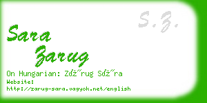 sara zarug business card